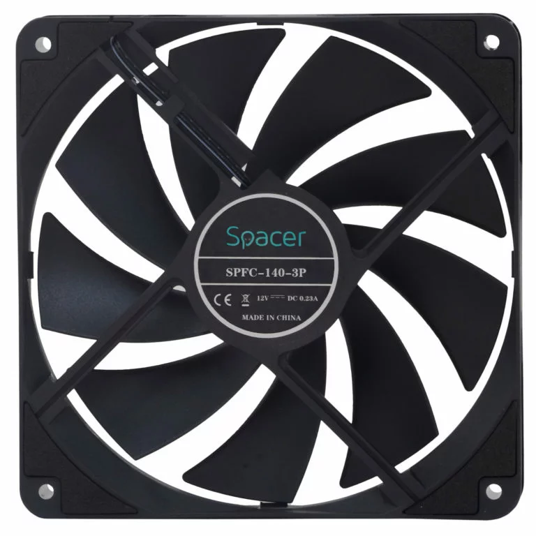 VENTILATOR SPACER PC 140x140x25 mm, Hydraulic Bearing, 67.6CFM, conector 3-pin, no LED, black „SPFC-140-3P” (timbru verde 0.18 lei)