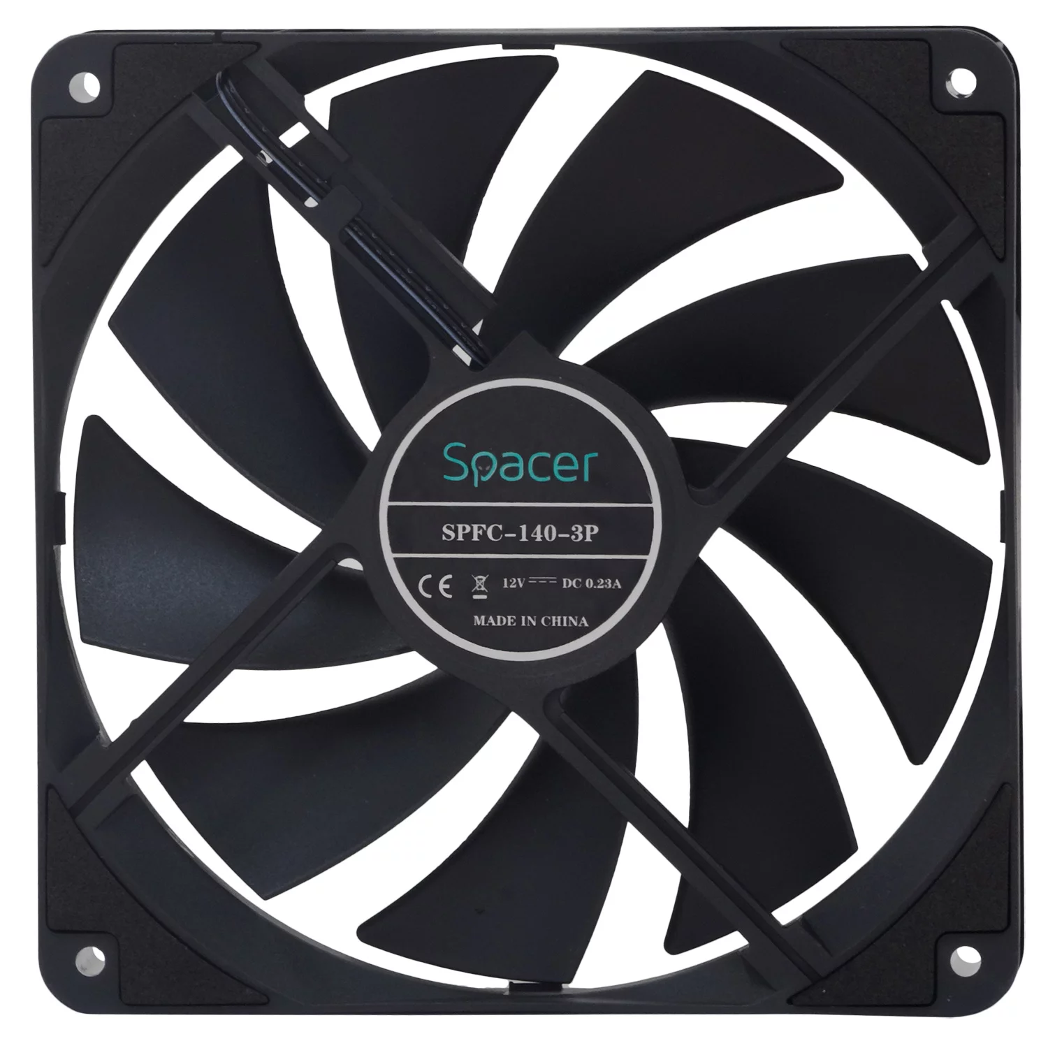 VENTILATOR SPACER PC 140x140x25 mm, Hydraulic Bearing, 67.6CFM, conector 3-pin, no LED, black „SPFC-140-3P” (timbru verde 0.18 lei)