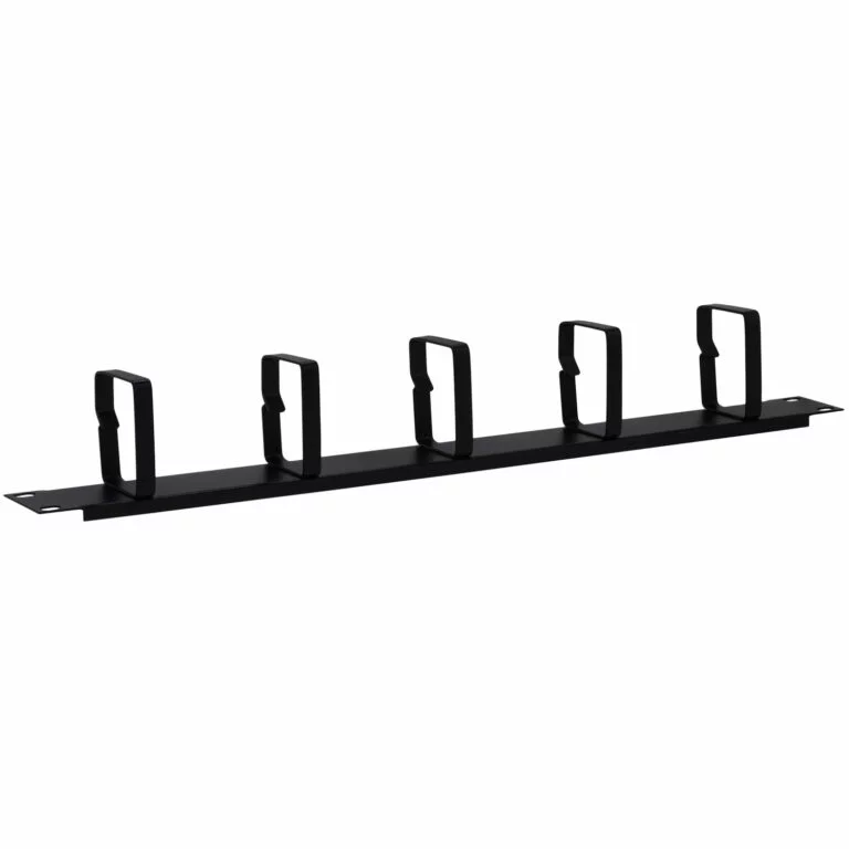 PANOU gestionare cabluri SPACER, tip masca orizontala, 5 console metalice, 19 inch, 1U, negru, „SPCM-1U-BK”