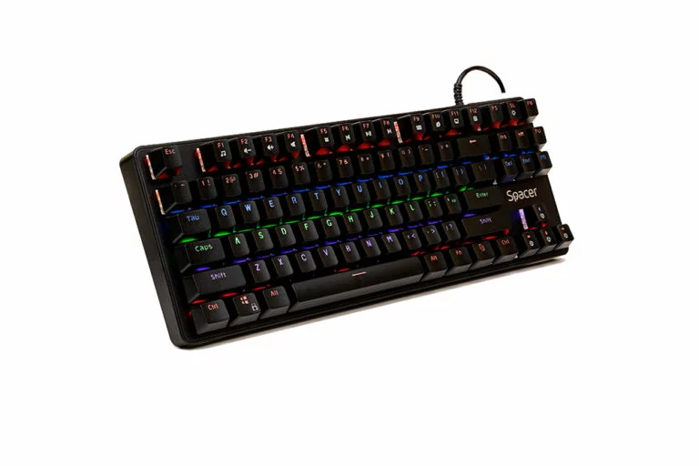 TASTATURA MECANICA SPACER USB IMMORTAL, switch-uri mecanice albastre, 50 mil. apasari, 87 taste, anti-ghosting 26 taste, anti-spill, black, „SPKB-MK-IMMORTAL” (timbru verde 0.8 lei)