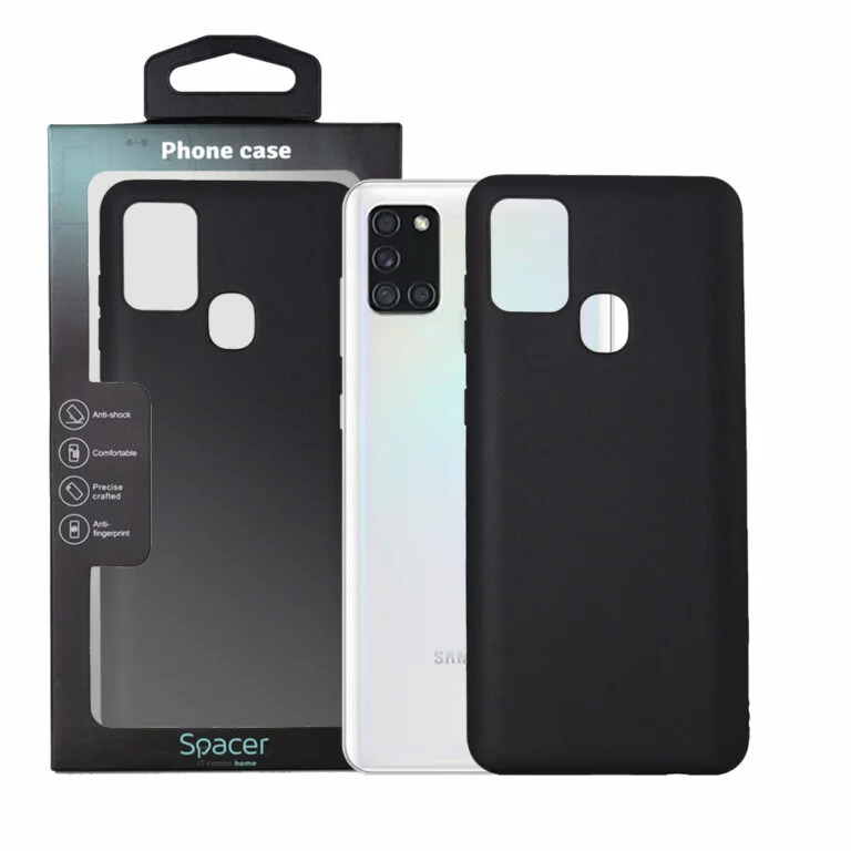 Husa Samsung Galaxy A21S Spacer, negru, grosime 1.5mm, material flexibil TPU „SPPC-SM-GX-A21S-TPU”
