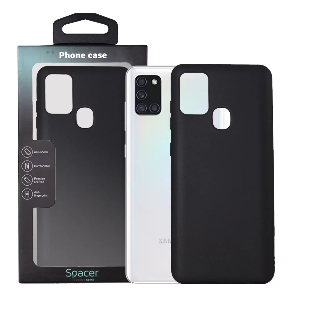 Husa Samsung Galaxy A21S Spacer, negru, grosime 1.5mm, material flexibil TPU „SPPC-SM-GX-A21S-TPU”