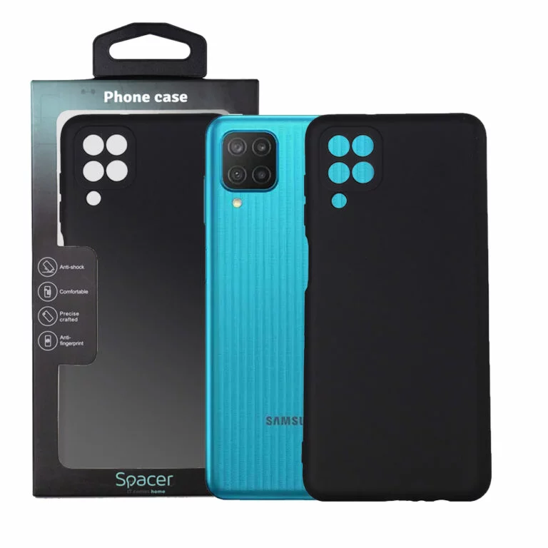 Husa Samsung Galaxy M12 Spacer, negru, grosime 2mm, material flexibil silicon + interior cu microfibra „SPPC-SM-GX-M12-SLK”