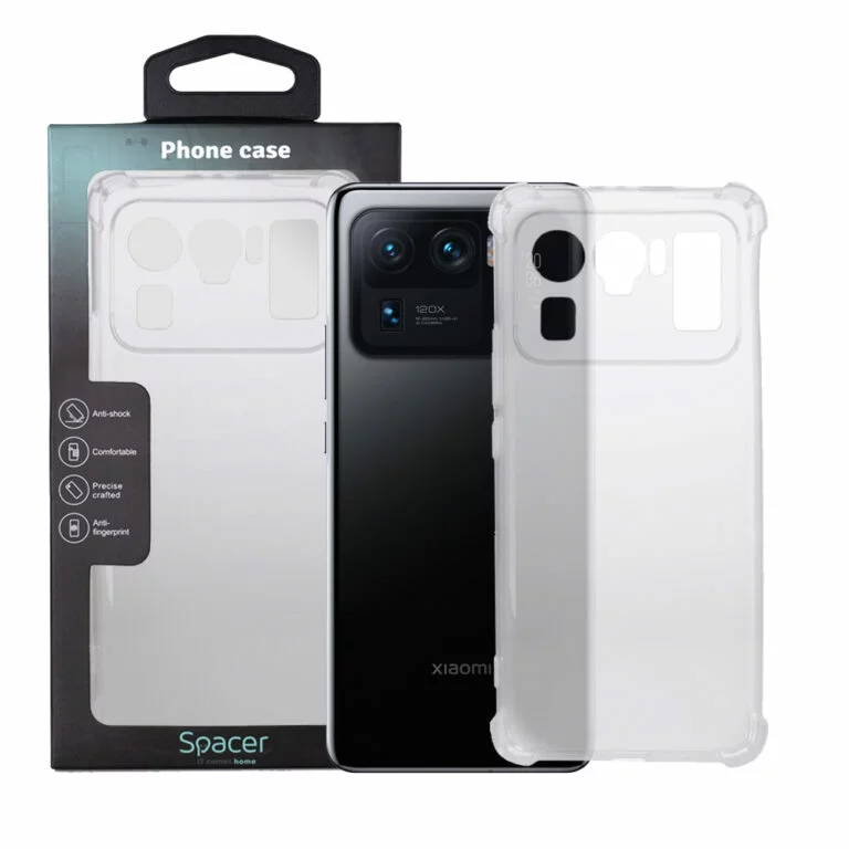 Husa Xiaomi Mi 11 Ultra 5G Spacer, transparenta, grosime 1.5mm, protectie suplimentara antisoc la colturi, material flexibil TPU „SPPC-XI-MI-11U5G-CLR”