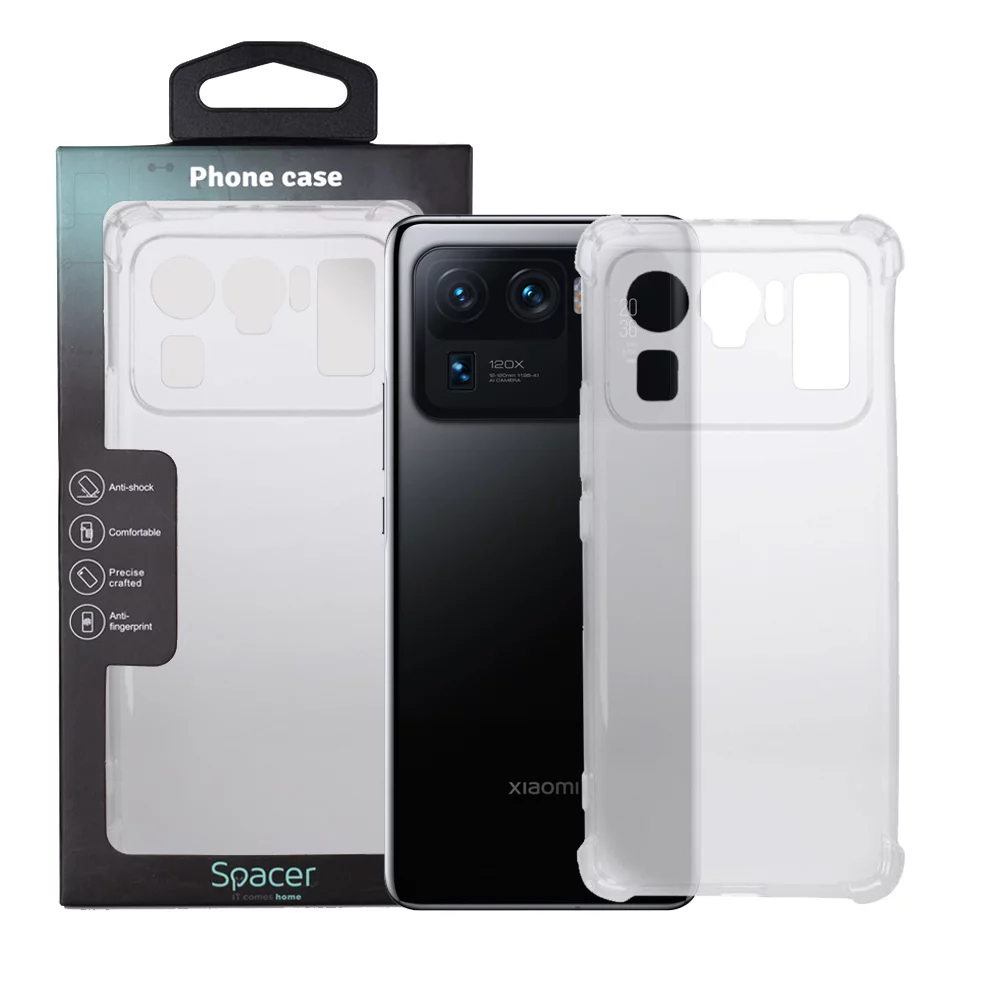 Husa Xiaomi Mi 11 Ultra 5G Spacer, transparenta, grosime 1.5mm, protectie suplimentara antisoc la colturi, material flexibil TPU „SPPC-XI-MI-11U5G-CLR”