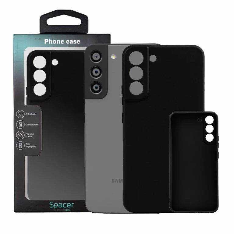 Husa Samsung Galaxy S22 Plus Spacer, negru, grosime 1.5mm, material flexibil TPU „SPPC-SM-GX-S22P-TPU”
