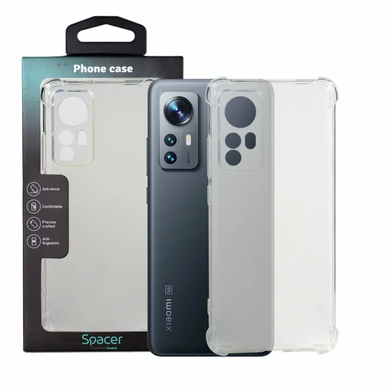 Husa Xiaomi 12 Spacer, transparenta, grosime 1.5mm, protectie suplimentara antisoc la colturi, material flexibil TPU „SPPC-XI-12-CLR”