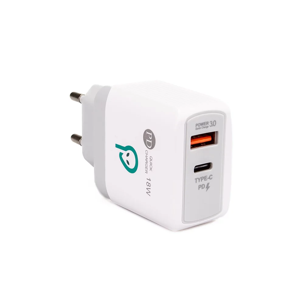 ALIMENTATOR retea SPACER Quick Charge 20W, USB Type-C PD+ USB Quick Charge, „SPAR-DUOQ-01” (timbru verde 0.18 lei)