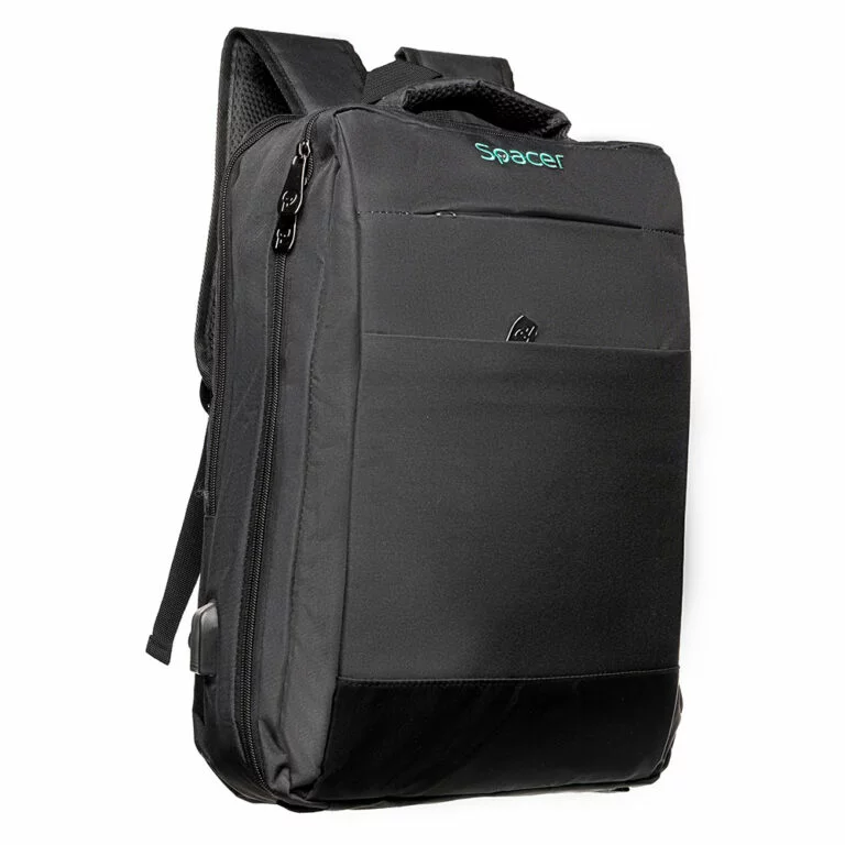 RUCSAC SPACER NEW YORK BLACK, pt. notebook de max. 17″, 2 Compartiment Laptop, Compartiment Calatorie, buzunar frontal, compartiment travel, troler strap,, waterproof, poliester, negru, „45506981”” NEW-YORK-BK”, „SPBP-NEW-YORK-BK”