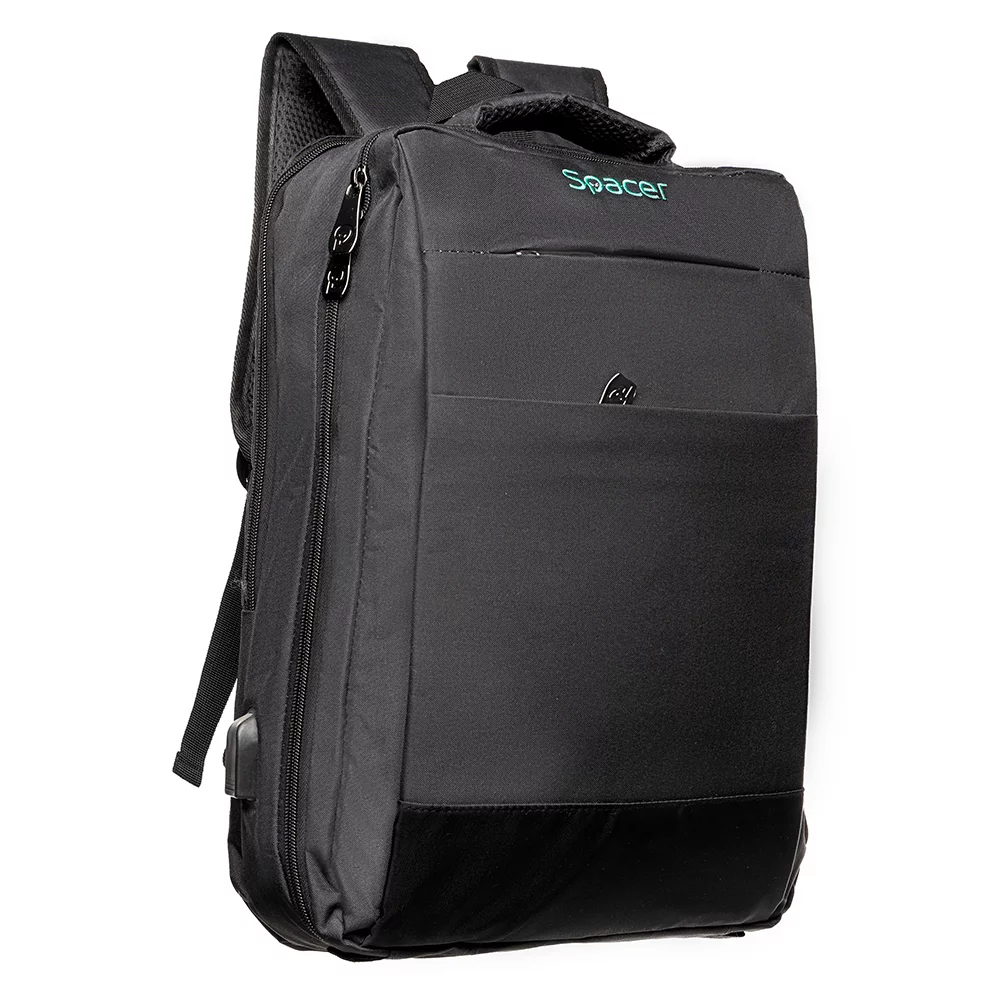 RUCSAC SPACER NEW YORK BLACK, pt. notebook de max. 17″, 2 Compartiment Laptop, Compartiment Calatorie, buzunar frontal, compartiment travel, troler strap,, waterproof, poliester, negru, „45506981”” NEW-YORK-BK”, „SPBP-NEW-YORK-BK”