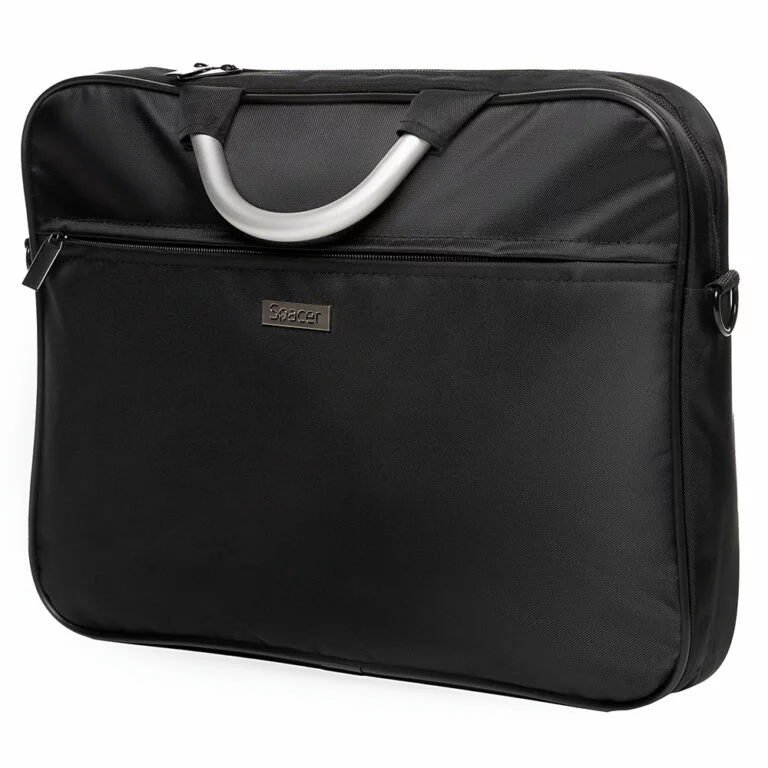 GEANTA SPACER, pt. notebook de max. 15.6″, 1 compartiment, buzunar frontal, manere aluminiu, waterproof, nylon, negru, „Axel”, „SPSB-AXEL-BK”