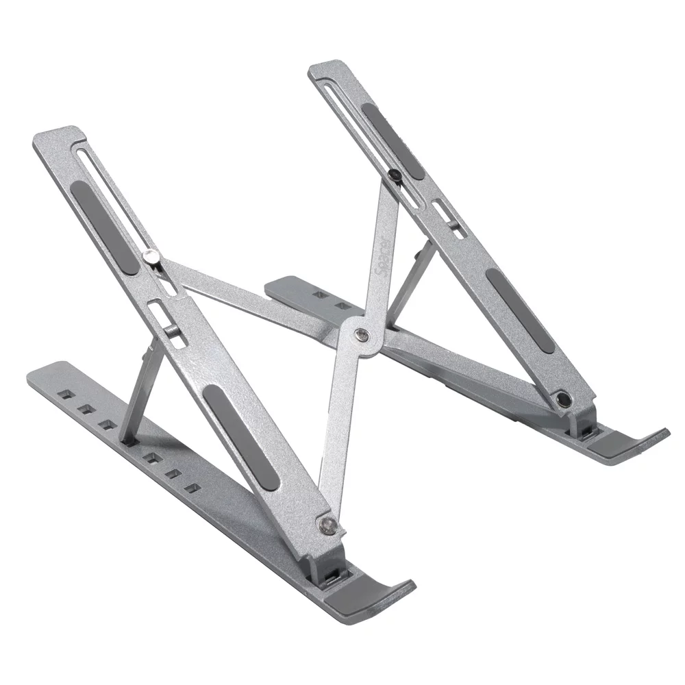 Stand Notebook Spacer 15.6″, aluminiu, pliabil si ajustabil, 7 trepte de inaltime, husa de transport, „SPNS-FOLD-S”