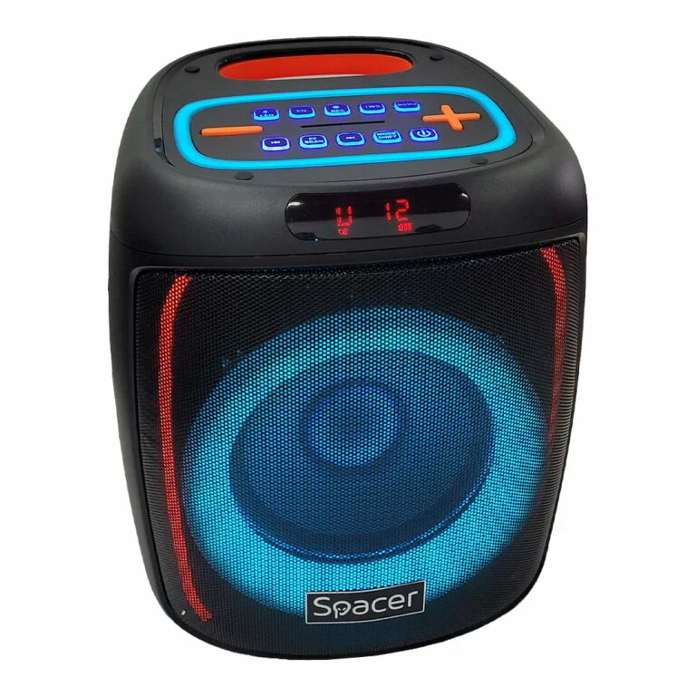BOXA SPACER portabila bluetooth Bear, RMS: 40W, 8″ woofer+1tweeter, acumulator 7.4V, 2500mAh, input : Blutooth, AUX audio, radio FM, guitar/micrf., USB/microSD, remote control, TWS, black, „SPB-Bear-BT” 43502251 (timbru verde 4.00 lei)