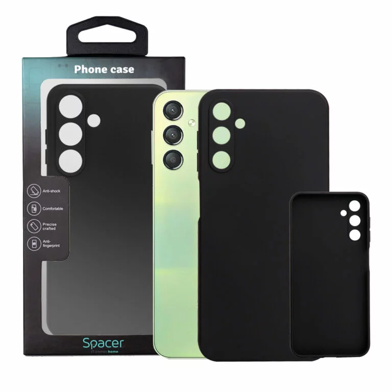 Husa Samsung Galaxy A24 Spacer, negru, grosime 1.5mm, material flexibil TPU „SPPC-SM-GX-A24-TPU”