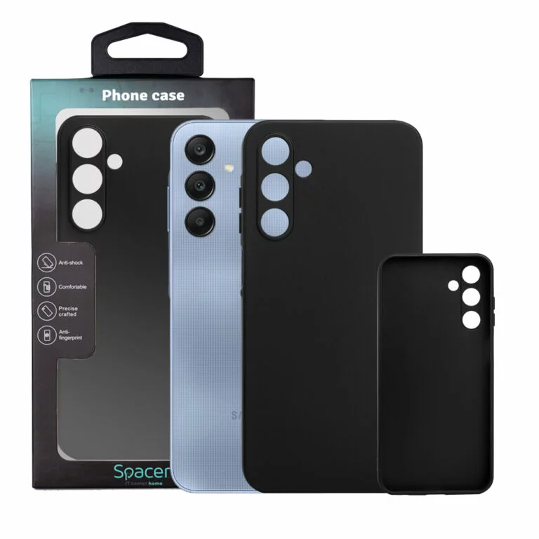 Husa Samsung Galaxy A25 Spacer, negru, grosime 1.5mm, material flexibil TPU „SPPC-SM-GX-A25-TPU”