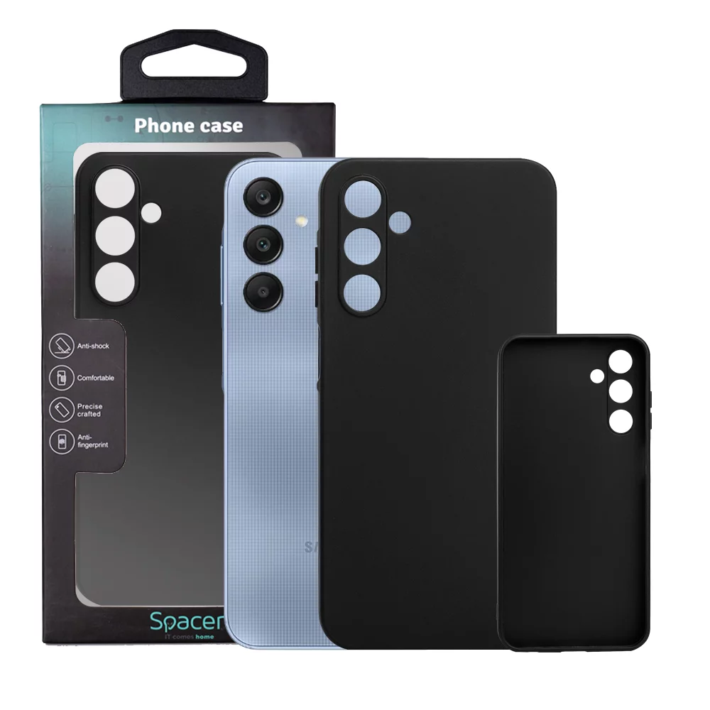 Husa Samsung Galaxy A25 Spacer, negru, grosime 1.5mm, material flexibil TPU „SPPC-SM-GX-A25-TPU”