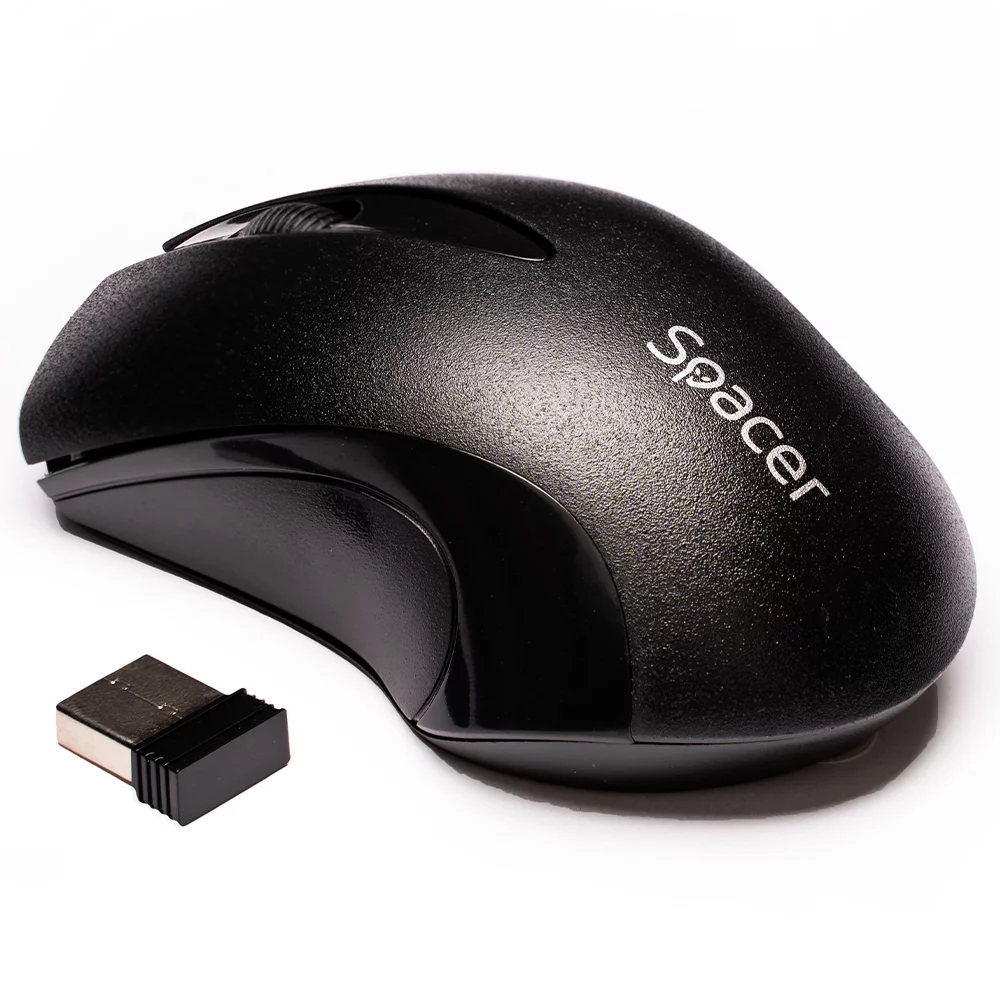 MOUSE Spacer, PC sau NB, wireless, 2.4GHz, optic, 1000 dpi, butoane/scroll 3/1, , negru, „SPMO-W12” (timbru verde 0.18 lei)