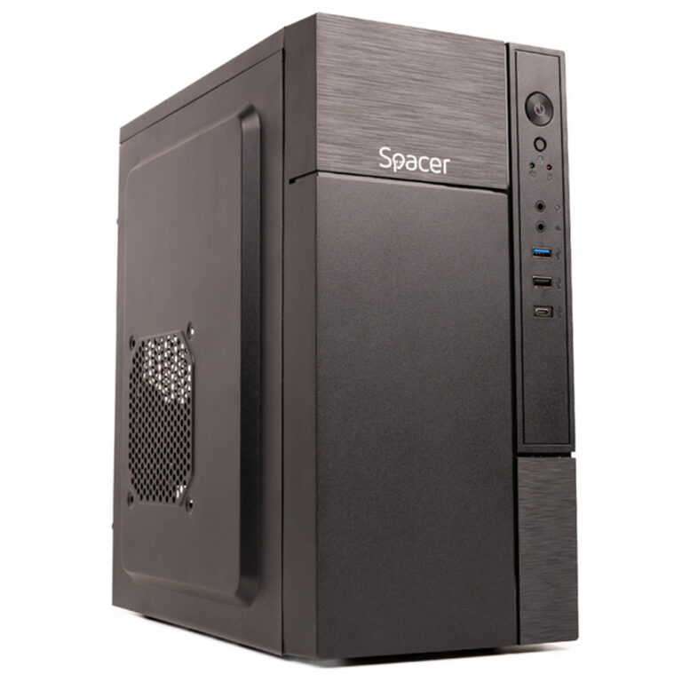 CARCASA SPACER, Mini Tower, mATX, „MINI”, fara sursa, USB 3.0 x 1, USB 2.0 x 1, USB Type C x 1, HD Audio, black „SPCS-OC-MINI”