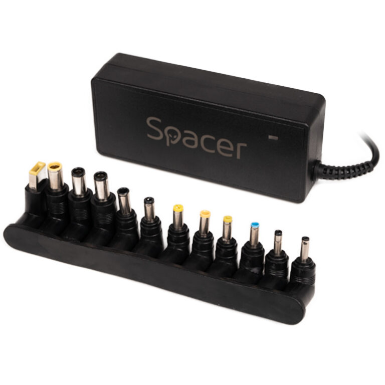 ALIMENTATOR Notebook Universal AC-DC, SPACER, 90W comutare automata tensiune – compatibil cu majoritatea NB, 12 tipuri de mufe, DC15/16/19/19.5/20V, „SPNA-UNIV-12” 45507204 (timbru verde 0.80 lei)