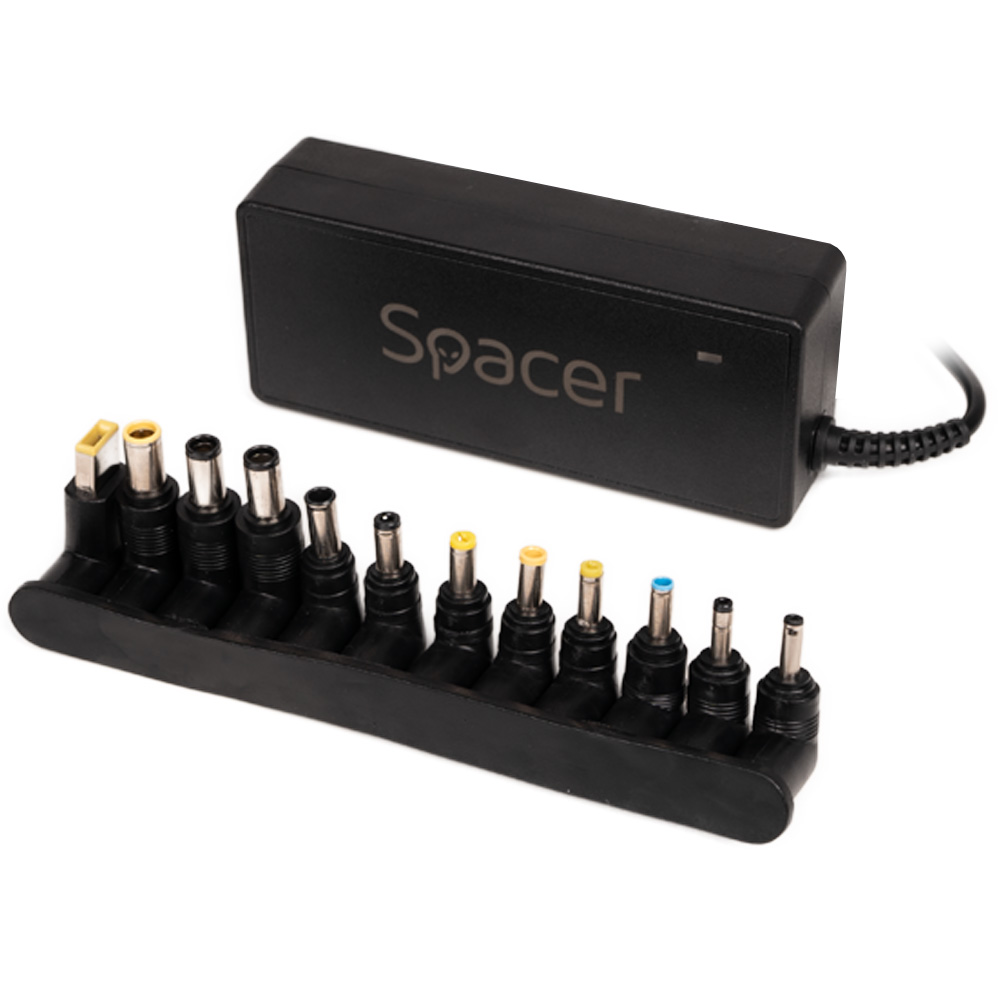 ALIMENTATOR Notebook Universal AC-DC, SPACER, 90W comutare automata tensiune – compatibil cu majoritatea NB, 12 tipuri de mufe, DC15/16/19/19.5/20V, „SPNA-UNIV-12” 45507204 (timbru verde 0.80 lei)