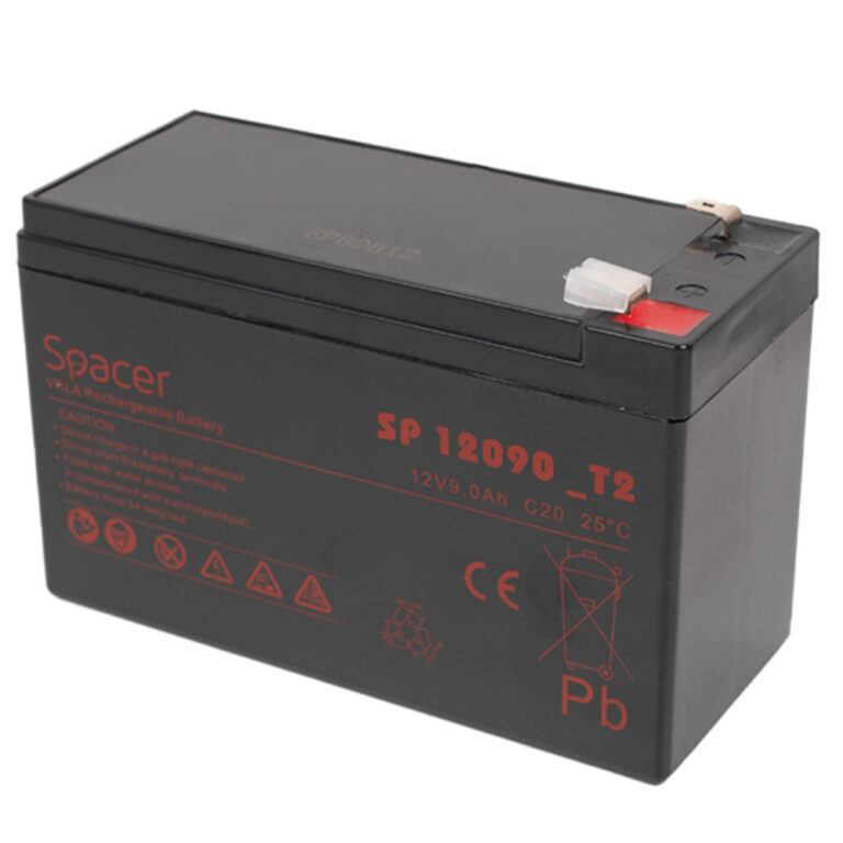 ACUMULATOR UPS SPACER 12V / 9Ah, dimensiuni: 151x66x96mm, inaltime+terminal: 102mm, terminal F2(T2), SP-BAT-12V9AH, „SP-BAT-12V9AH” (timbru verde 0.5 lei)
