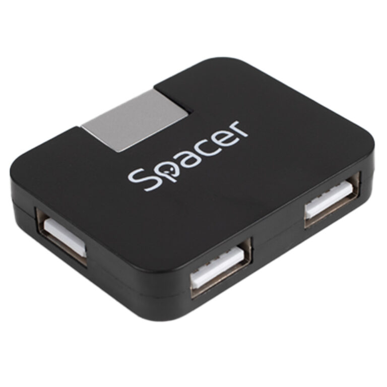 HUB extern SPACER, porturi USB: USB 2.0 x 4, conectare prin USB 2.0, cablu 1m, negru, „SPH-316” (timbru verde 0.8 lei)
