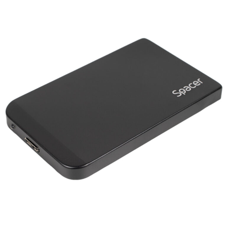RACK extern SPACER, pt HDD/SSD, 2.5 inch, S-ATA, interfata PC USB 3.0, Husa piele sintetitca, aluminiu, negru, „SPR-25611” 45503295 (timbru verde 0.8 lei)
