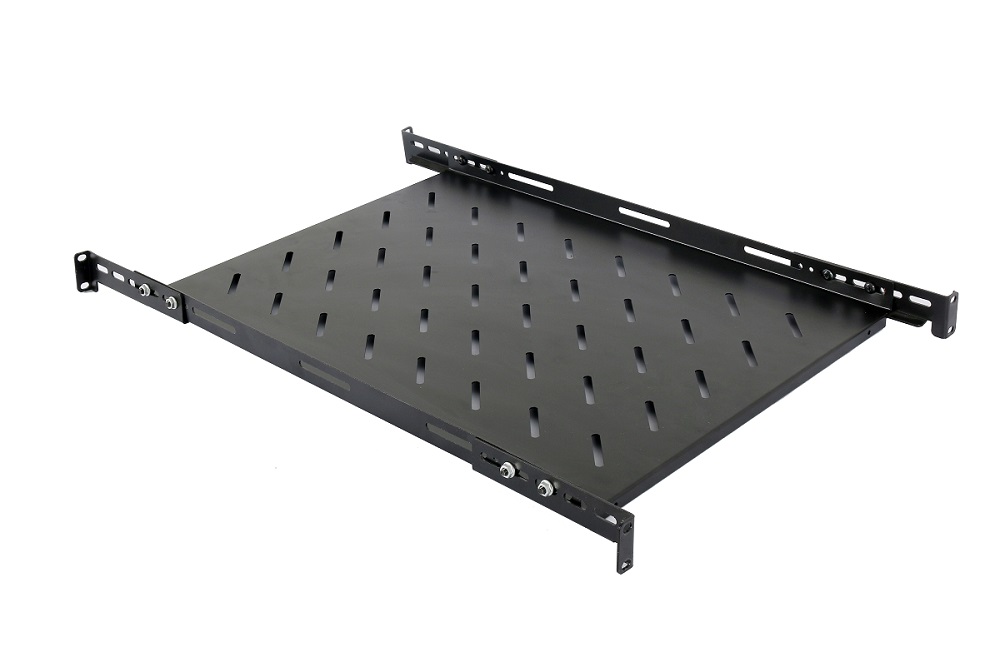 RAFT FIX SPACER 1U pentru rack 19″, adancime 500mm, pt. cabinet de 800mm, cu urechi fixare, sarcina maxima 60Kg, vopsea antistatic, otel 1.2mm, black, „SPSF-1U500E-BK-03”
