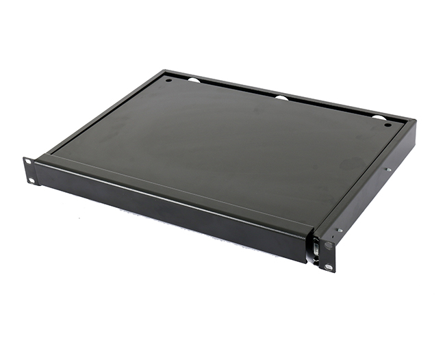 SUPORT TASTATURA SPACER 1U pentru rack 19″, adancime 300mm, pt. cabinete de diferite adancimi, black, „SPKP-1U300-BK-03”