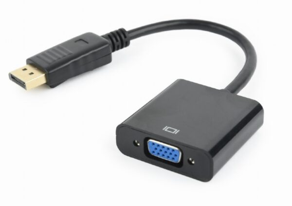 Adaptor video Spacer DisplayPort (T) la VGA (M), 10cm, rezolutie maxima Full HD (1920 x 1080) la 60Hz, negru, „SPVC-DPm-VGAf-FHD60-0.1” (timbru verde 0.08 lei)