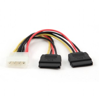 CABLU alimentare Spacer, adaptor Molex la 2 x S-ATA, 15cm, „SPIC-MLX-2SATA-0.15m” (timbru verde 0.08 lei)