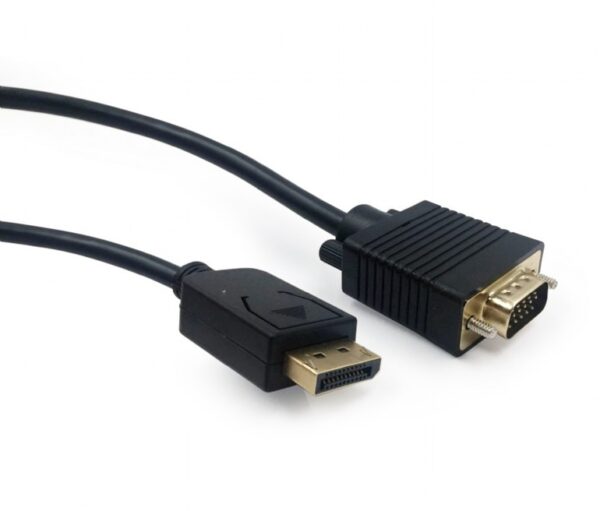 CABLU video Spacer, adaptor DisplayPort (T) la VGA (T), 1.8m, rezolutie maxima Full HD,1960×1024, 1080p, la 60Hz, negru, „SPVC-DPm-VGAm-FHD60-1.8” (timbru verde 0.18 lei)