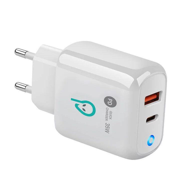 ALIMENTATOR retea SPACER Quick Charge 35W, USB Type-C PD (max 35W) + USB Quick Charge, „SPAR-DUOQ-02” (timbru verde 0.18 lei)