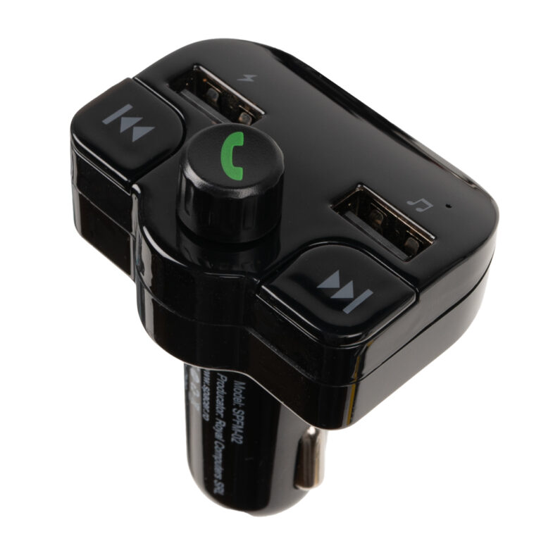 MODULATOR AUTO FM SPACER, Bluetooth 5.0, 2xUSB max. 5V/3.1A, 12V-24V, max. 10-15m, mic max. 0-1m, format MP3/WMA, 206 canale 87.5-108Mhz, USB disk, microSD, answer/hang up/redial, protectie circuit, black, „SPFM-02″”43502141″(timbru verde 0.18 lei)