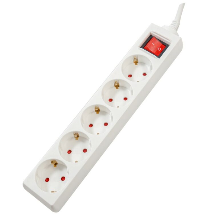 PRELUNGITOR SPACER, Schuko x 5, conectare prin Schuko (T), cablu 1.8 m, 16 A, max. 3500W, protectie supratensiune, protectie copii, Alb, „PP-5-18 v2” (timbru verde 0.18 lei)