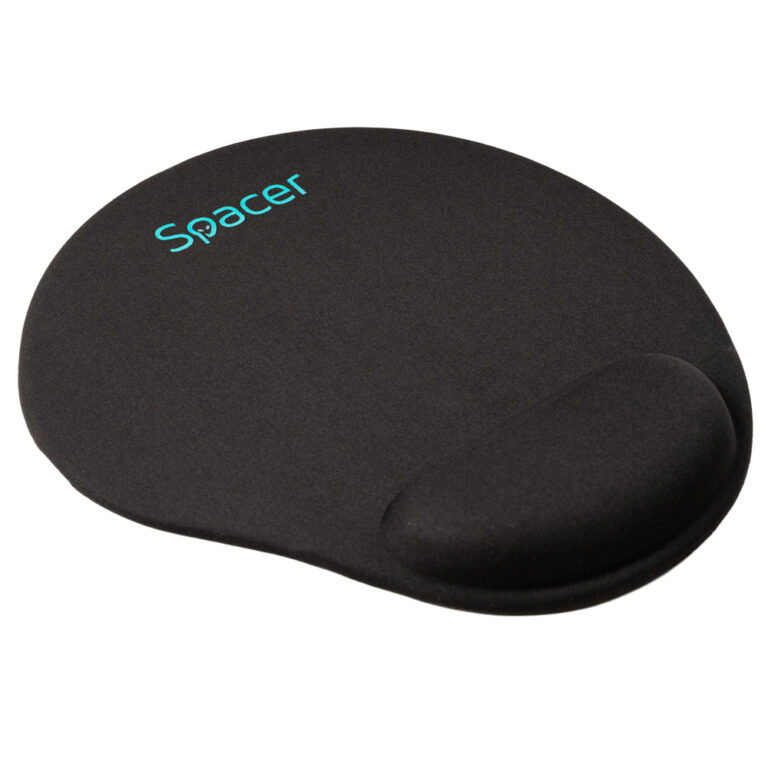 MousePAD SPACER, suport incheietura cu gel, cauciuc si material textil, 240 x 220 mm, negru „SPMP-PAD-GEL-BK”