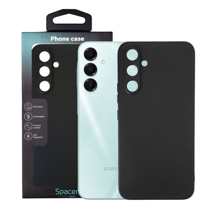 Husa Samsung Galaxy A16 Spacer, negru, grosime 1.5mm, material flexibil TPU „SPPC-SM-GX-A16-TPU”