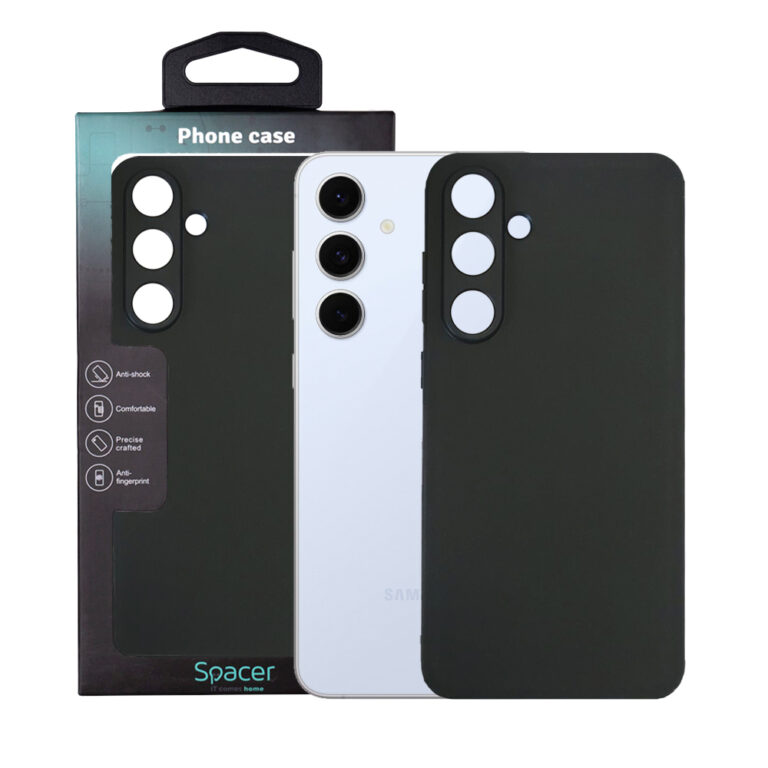 Husa Samsung Galaxy S24FE Spacer, negru, grosime 1.5mm, material flexibil TPU „SPPC-SM-GX-S24FE-TPU”