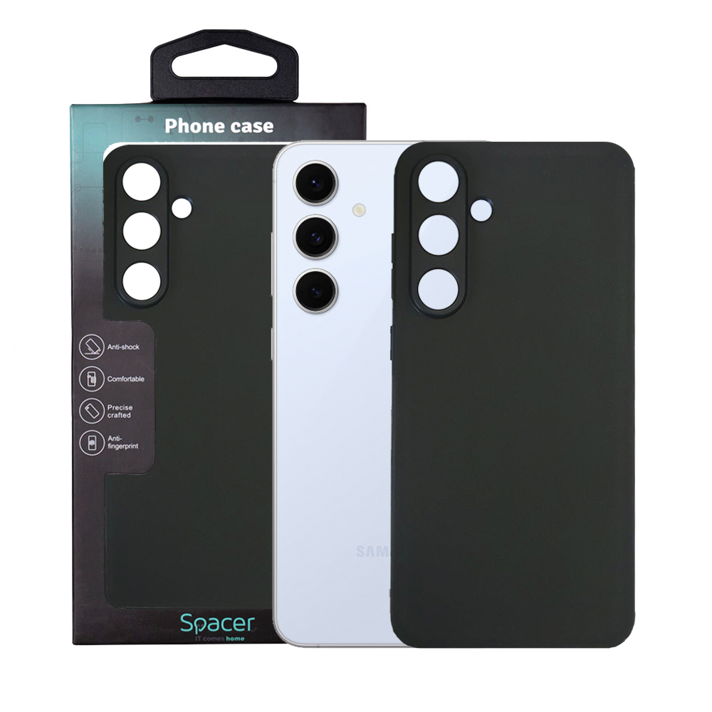 Husa Samsung Galaxy S24FE Spacer, negru, grosime 1.5mm, material flexibil TPU „SPPC-SM-GX-S24FE-TPU”