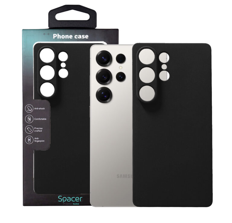 Husa Samsung Galaxy S25 Ultra Spacer, negru, grosime 1.5mm, material flexibil TPU „SPPC-SM-GX-S25U-TPU”